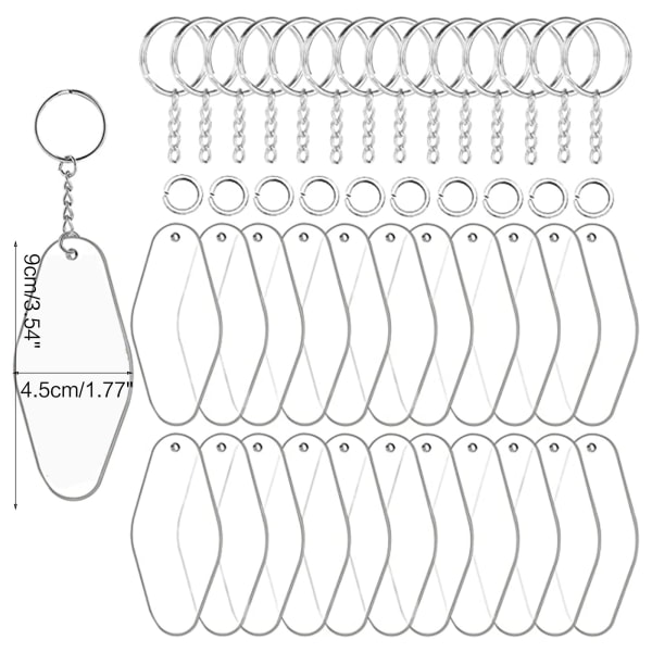 90 x Acryl Ornament Blanks Nyckelring Akryl Rhombus Blanks för DIY-projekt Craft Keychain Hängen Formade Blank DIY