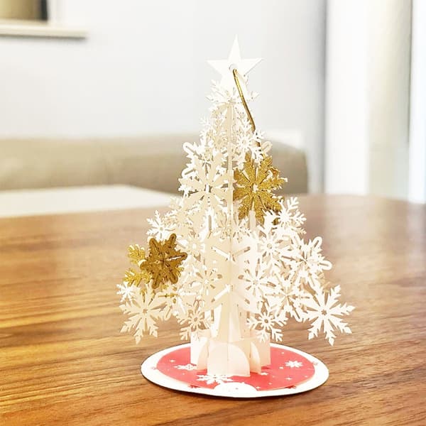 Vintersemester Snöflinga Träd Kort 3D Popup Julkort Nyår