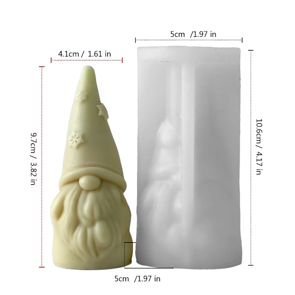 Dværge Silikoneform Juleharpiksforme Lysforme Gipsforme
