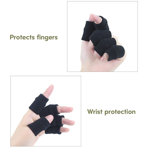 10 st fingerstöd tumskydd fingerhylsor fingerhylsor sport fingerhylsor Black