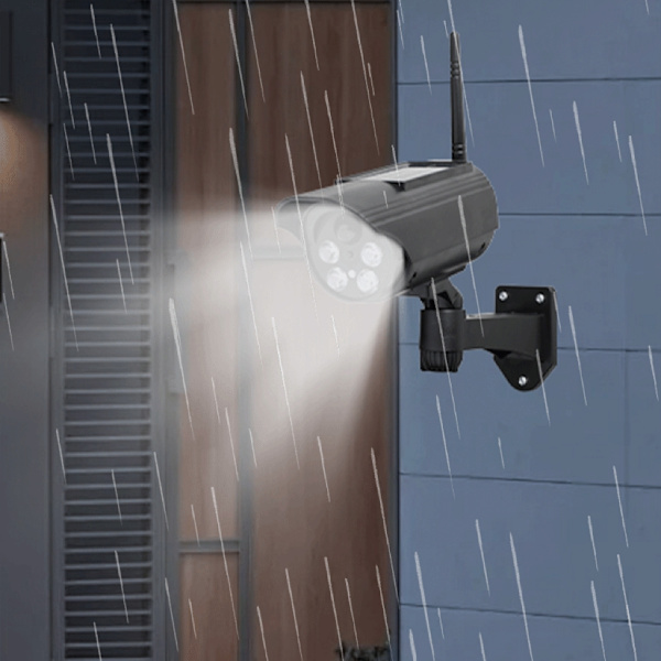 Falsk solcellsdriven säkerhetskamera, väderbeständig, realistisk CCTV-övervakningsutrustning