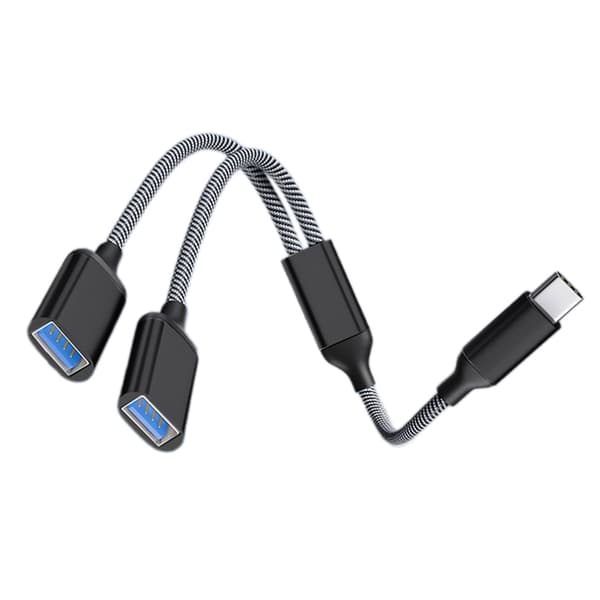 USB splitterkabel, type C han til 2 hun forlængerledningsstik, USB-port Hub Data & Oplader Power Split Adapter