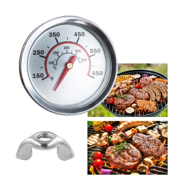 Grilltermometer Barbecue BBQ Kol Rök Temperaturmätare Pit Verktyg