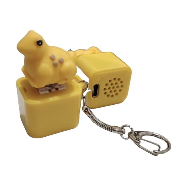 Gule tudser Fidgets Keycap Legetøj med metal nøgleringe Charme til studiearbejde