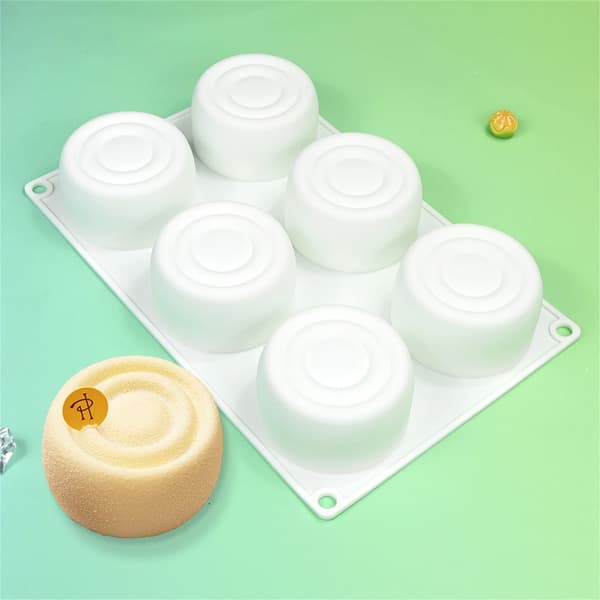 Cylinderformede silikoneforme til fremstilling af moussekager, bageforme, non-stick