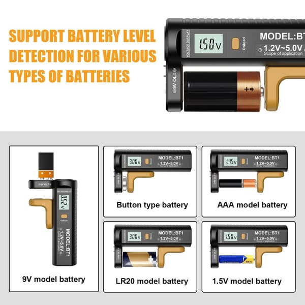 Præcis Batteritjekker Multifunktionel Batterimåler Lille Batteritester