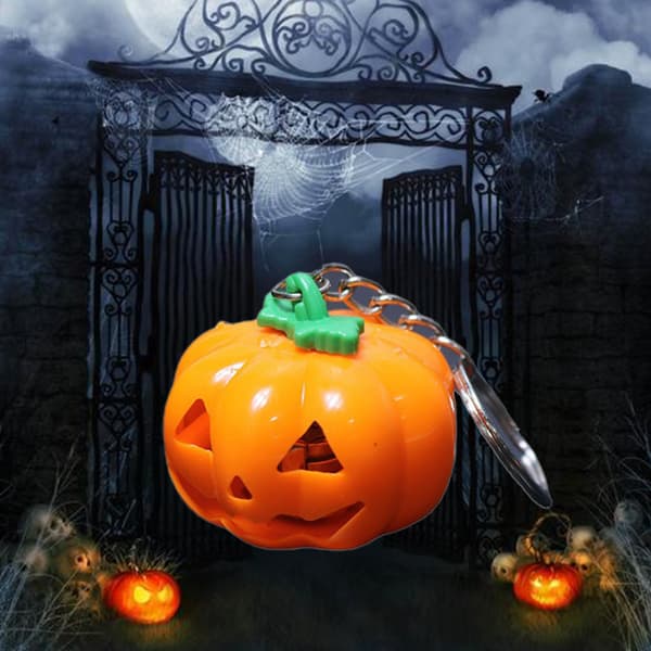 Halloween Græskarlygte Nøglering LED Græskar Lysstreng Lysende Nøglering