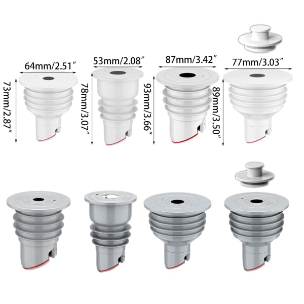 Vaskemaskiner Rørtætning Afløb Tætningsringe til blokering af lugtforhindringer Gray 45 to 50mm