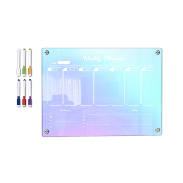 Magnetisk kalender Whiteboard Kylskåp Veckomånadsplanerare Kalender för kök Inköpslista Att göra-lista