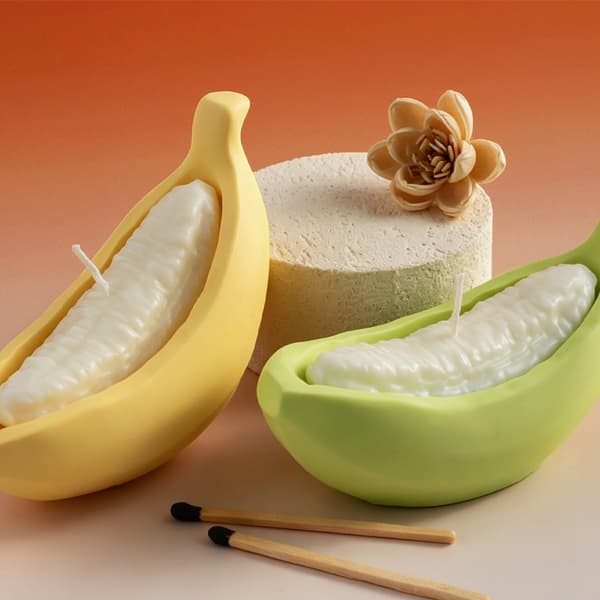 Banan-tema silikonformsett for laging av stearinlys og voks