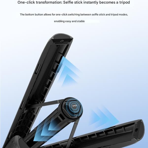 Bærbart magnetisk selfiestangstativ for 2, forlenges fra 33 cm til 140 cm