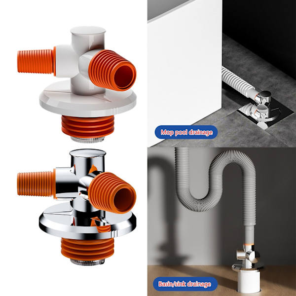 Opgraderet ABS Triple Connector Langtidsholdbar Alsidig Connector Nem at installere Fleksibel forbindelse til kloakrør null - B