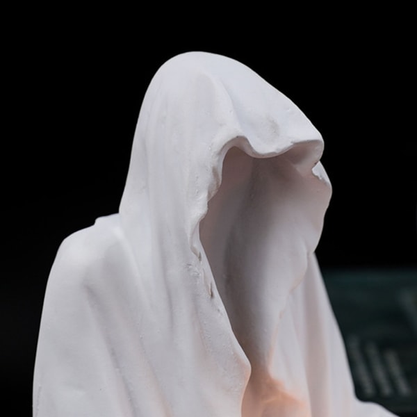 Resin Ghost Wizard Ljusstake Ljusstake Halloween Festival Hemmakontor Festdekoration White