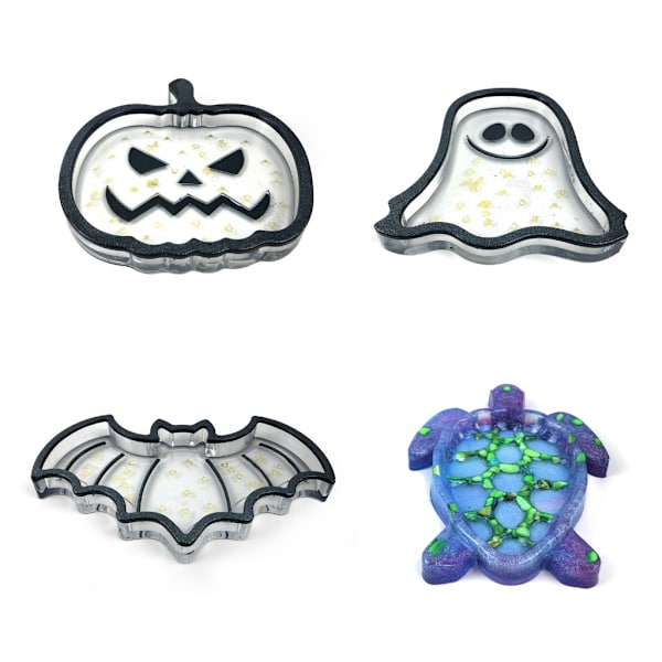 Mold Halloween-kurpitsalepakko Silikoni Epoksihartsi lasinalusen mold, jota käytetään akaattipalojen valmistamiseen lasinaluset C