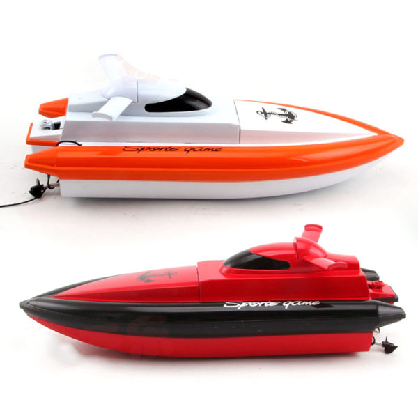 Mini Rc höghastighetsbåt med 2 motorer radiostyrd båt Vattentät elektriska höghastighetsbåtar Presenter leksak för barn Orange