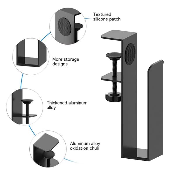 2x Helppo Asennus Säädettävä Kuuloketeline Design-pidike
