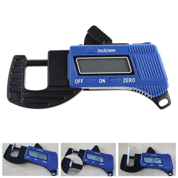 Elektronisk Digital LCD 0-12,7 mm Tjocklekssmärt, Kolfiber Mikrometer Mätare