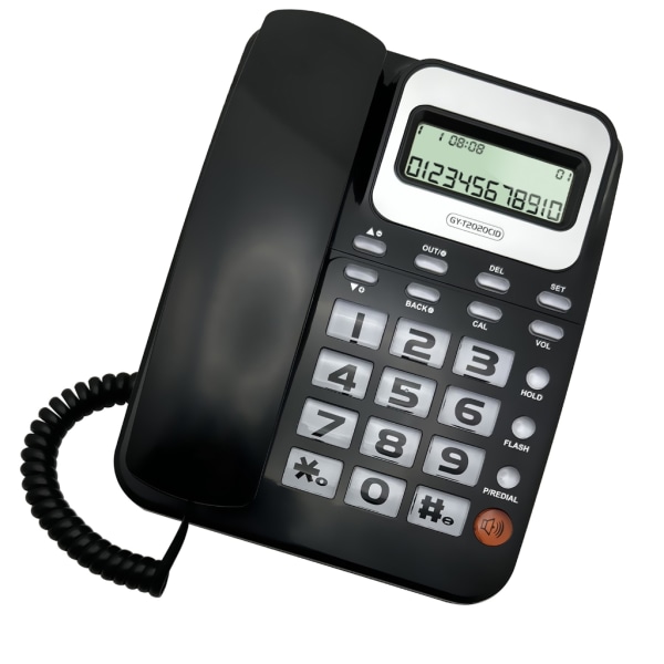 Fast telefon Stationär telefon Fast telefon Uppringare Telefon Reception Black