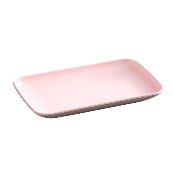 Rektangulär tallrik för flera ändamål 4 färger Serveringsfat för fruktaptitretare Pasta Platssparande ugnssäker servis Pink M