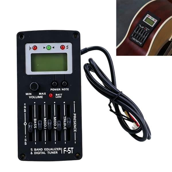 5-bånds guitar-equalizer med digital tuner til akustisk guitar
