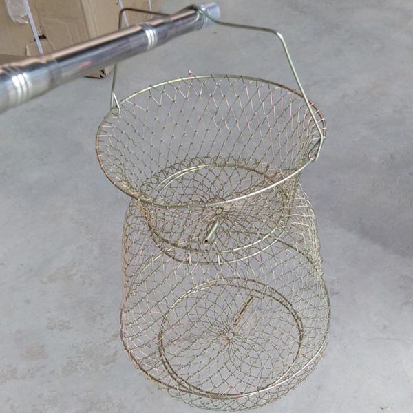 Bærbar fiskekurv bur sammenklappelig trådfiskekurve til levende fisk 33cm