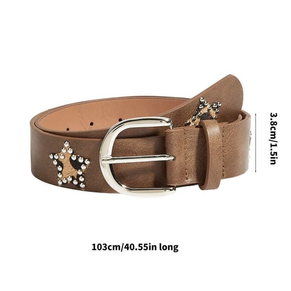 Trendy Gotisk Belte Glitrende Rhinestones Studs Justerbart PU Midjebånd Gave