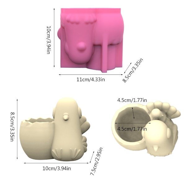 Duer Vase Form Genanvendelig Pen Holder Resin Støbeform til DIY Crafts