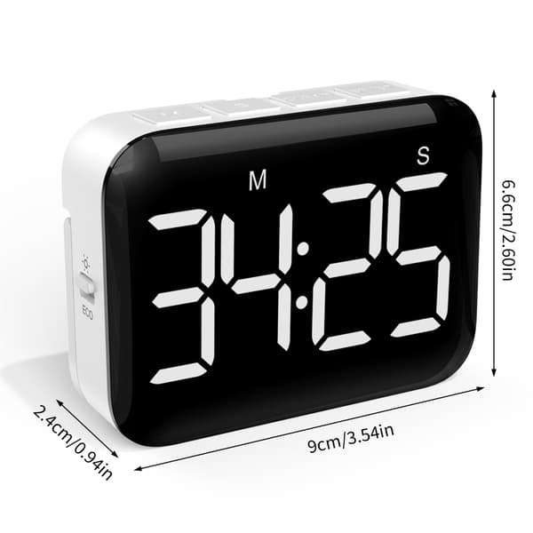 Digital LED-skjerm Kjøkkentimer med magnetisk bakside for matlaging, baking, studier