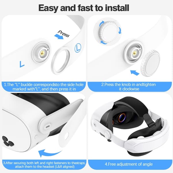 Justerbare hovedstropper til 2/3/3S VR-headset Stropper Tilbehør
