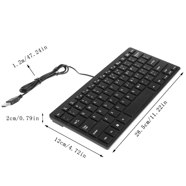 Mini Slim Multimedia USB Trådlöst externt tangentbord för bärbar bärbar dator Black