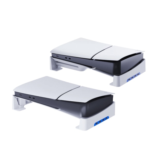 Kompakt konsolstativ med 4 USB2.0 Hub horisontellt stativ ABS Perfekt för PS5slim
