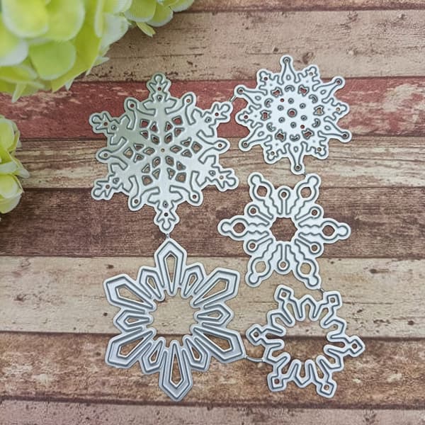 5 st/set Snöflingor Stansar Olika Design Snöflingor Präglingsform