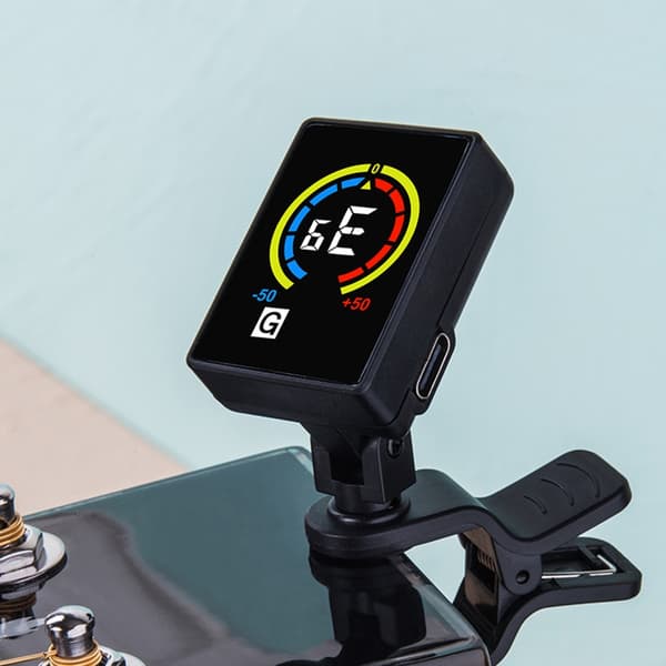 Stämapparat Gitarr Clip On, Digital Gitarrstämmare med LCD-Display för Gitarr, Bas