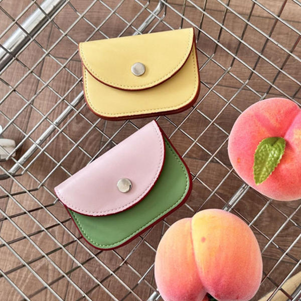 Fashion Candy Color PU-nahkainen kolikkokukkaro pieni lompakkokorttikotelo naisille White