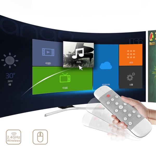 2,4G Air Mouse Trådlös fjärrkontroll Röststyrning för Smart Pointer med tangentbord 6-axligt gyroskop för Smart TV Box P
