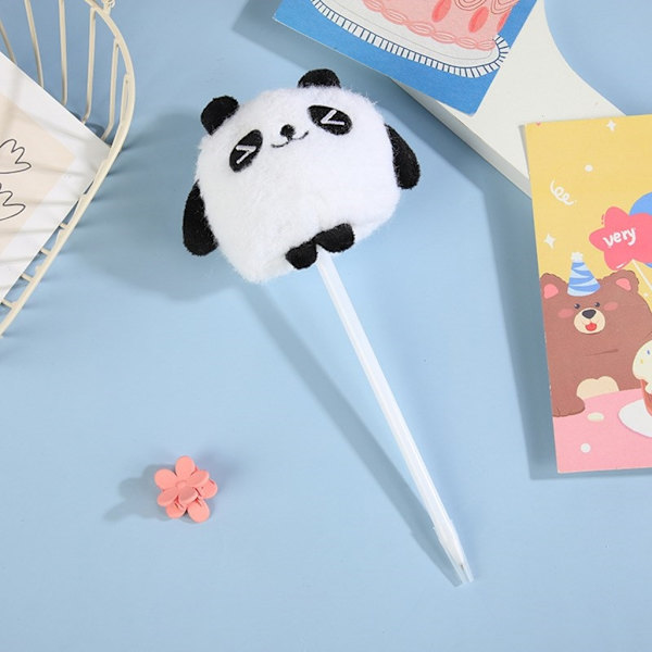 6 stk Panda kulepenn Plysj Panda Skrivepenn Julestrømpefyll for Kid Gutt Jente Julefest Favor null - C