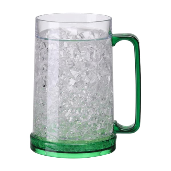 Frys Ice Beer Mug Clear Cooling Wine Cup Double Wall Gel Frostig ölkopp Dricksglas