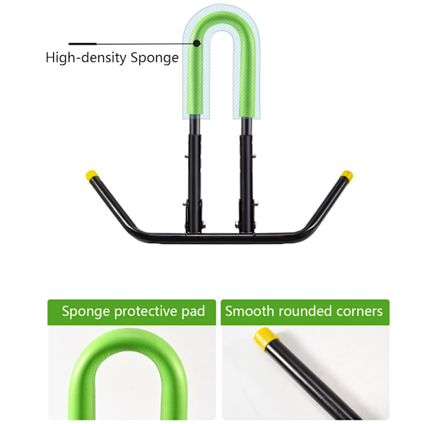 Cykelstativ Gulvstativ Parkeringsstøtte Hjul Fritstående Opbevaringsholder Green