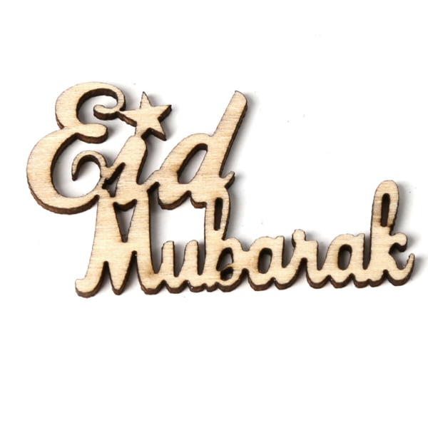Eid Mubarak trähänge Bokstäver trähängande liten prydnad hantverk för islam muslimska Ramadan festdekoration presenttillbehör null - 3