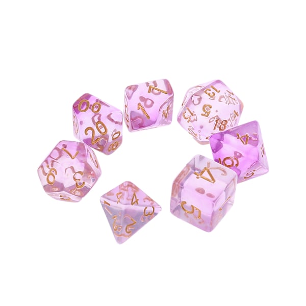 7 st/set Akryltärningar Bordsspel Tärningar D4 D6 D10 D12 Polyhedral Tärningar White