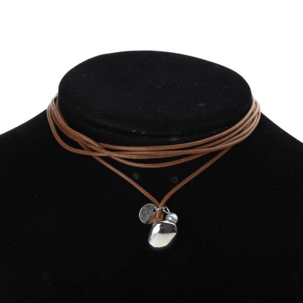 Mode Boho hänge halsband Läder Choker halsband Smycken present för kvinnor null - B