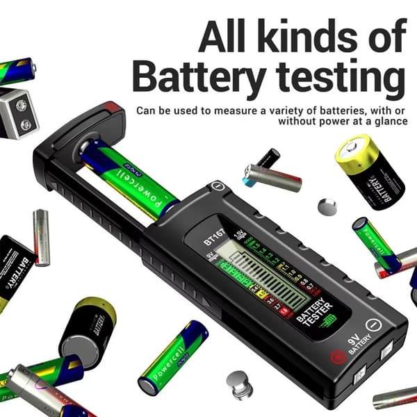 Lett Batteritester for Alkaliske og Oppladbare Batterier