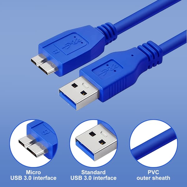 2-pack USB3.0 till USB 5Pin Kabel 1m Snabb Data Synkronisering Laddningssladd