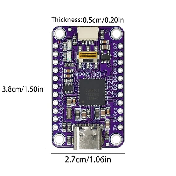 Låg Ström USB till UART/FIFO SPI/I2C Modul USB2.0 Till I2C Adaptrar Modul