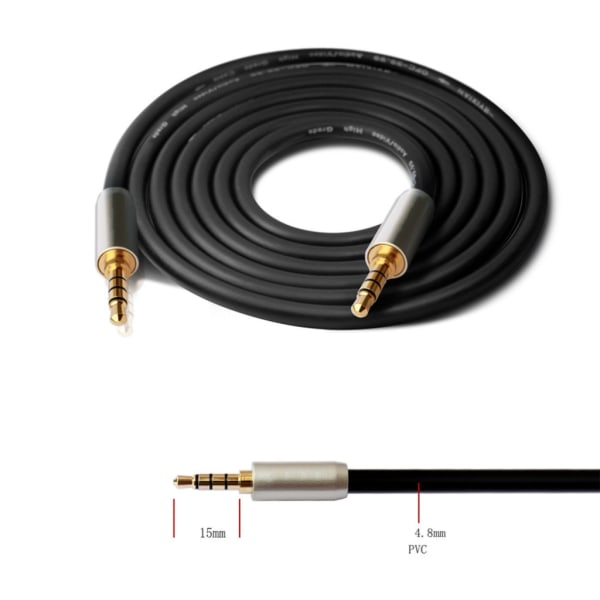 3,5 mm jack ljudkabel 3,5 MM jack högtalare AUX kabel Ljudförlängning AUX sladd för dator bil hörlurar 1/1,5/2/3m 1.5m