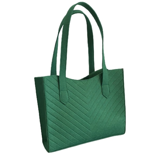 Trendig filtväska för damer Rymlig och mångsidig axelväska Handväska Green