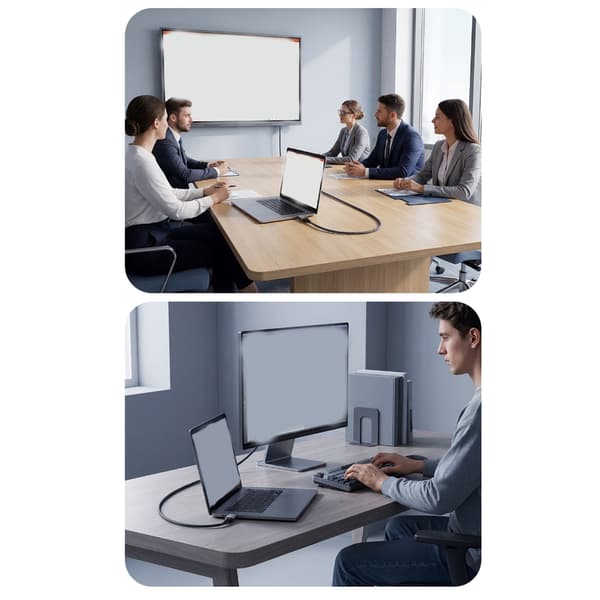 DisplayPort-kabel för USB C-enheter med vikbart stativ, typ C-videokabel