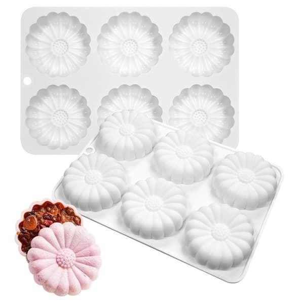 6-hulroms blomsterformform Mousse kakeform DIY lys såpeform Nonstick