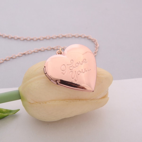 Vintage Love Heart Choker Halsband Mode Fotoram Minne Medaljon Hänge Halsband För Kvinnor Charm Smycken null - XL1040