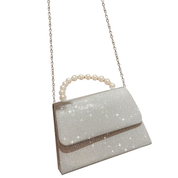 Rhinestone Evening Bag Clutches Dam Handväska Kvinnor Tjej Cocktail Axelväska Silver